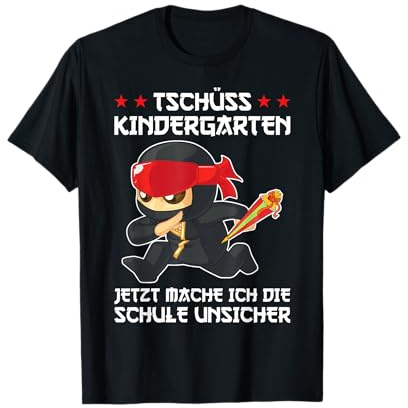 Tschüss Kindergarten Schule Schulkind Ninja T-Shirt