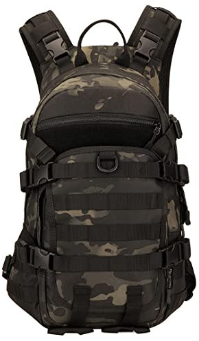 Bqxxdeo 25L Outdoor Military Rucksack Trekking Sport Reise Nylon Camping Wanderrucksack Camouflage Radfahren Fahrradtasche Black Camouflage