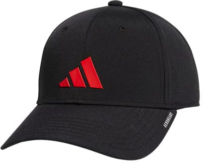 adidas Kids/Boys-Girls Gameday Snapback Adjustable Fit Cap, Black/Bright Red, One Size