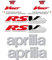 Aufkleber-Set kompatibel mit Motorrad Aprilia RSV Mille 1999, Schwarz