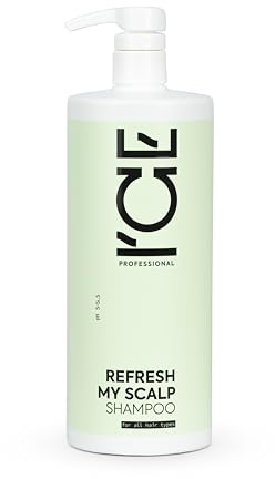 ICE Professional Refresh My Scalp Shampoo - Entgiftendes Kopfhautpflege-Shampoo mit wilder Minze & Ginseng - Entfernt Ablagerungen & stimuliert Haarwachstum - Ohne Parabene & SLS, 1000 ml