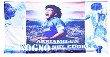 Bandiera Napoli Grande Cm 300x150 Bandierone Tre Metri D10S Campioni D'Italia Festa 4° Scudetto Calcio