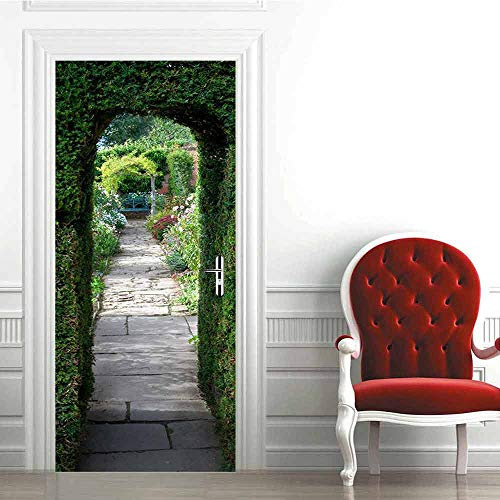 Türaufkleber Türtapete Garten Grüne Landschaft Selbstklebend Wandbild Türfolie TürPoster Fototapete 90 x 200 cm