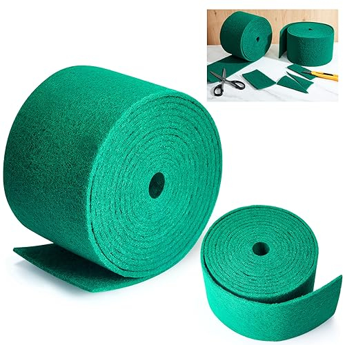 Tioncy 2 Pcs Green Scrubbing Pads Roll Heavy Duty Griddle Scouring Pad for Kitchen Dish Washing Scrubbers for Cleaning Stains Dishes Pans Kitchen Household Bathroom Sinks Grills, 20 ft x 6 In x 0.3 In