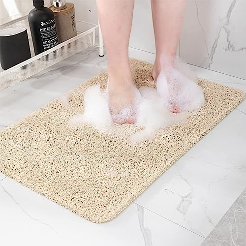 aghoer Duschmatte rutschfest, Luffa Badematte,Weich Komfort Duschmatten Badewannenmatte Duscheinlage rutschfest Kinder, Familien & Senioren (Beige, 40 x 80 cm)