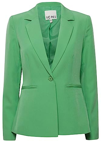 ICHI IHLEXI BL Damen Blazer Kurzblazer Jacke Ein-Knopf-Blazer mit Stretch und Reverskragen, Größe:40, Farbe:Greenbriar (166127)