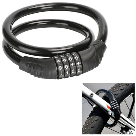 Grapelet Serrure à code à quatre chiffres pour vélo, antivol portable pour VTT, pour vélo, scooter électrique, vélo, remorque de remorquage