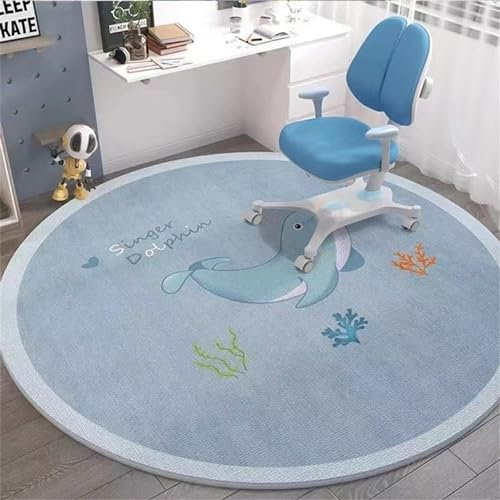 CULASIGN Weltraum-Astronaut Rund Waschbare rutschfest Babyteppich Kurzflor Spielteppich Groß Kinderteppiche Runden Teppiche Flauschige Matte Kinder Schutzmatten Kindermatte (#1,80x80cm)