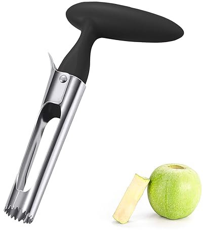Apple Corer, Stainless Steel Apple Corer, Apple Corer Remover, Easy to Use Durable Apple Corer Remover, Durable Portable Stainless Steel Apple Corer, for Pears, Apple, Pineapple, for Kitchen, Black