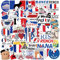 Bric Dodo 50 Stück Frankreich Aufkleber Auto Laptop Telefon Gitarre Skateboard Motorrad Fahrrad France Stickers Set Vinyl Wasserdicht Aesthetic Aufkleber für Jugendliche Kinder Erwachsene