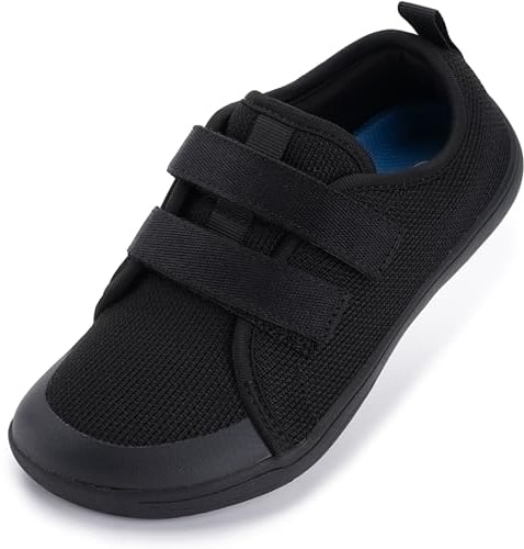 WHITIN Barfußschuhe Kinder Barfussschuhe Jungen Mädchen Breite Weit Barfuß Barfuss Schuhe Barefoot Shoes Sneaker Minimalistische Traillaufschuhe Schwarz 29 EU