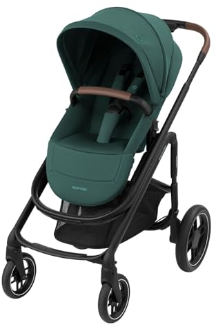 Maxi-Cosi Plaza+ Reisesystem mit extra Portemonnaie Babywagen ab Geburt Essential Green