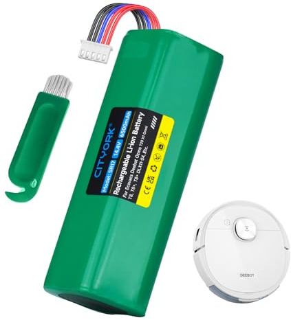 CITYORK 14.4V/6500mAh Replacement Battery for Ecovacs Deebot T9 T9+ T8 T8+ T10 T10+ AIVI/Max, for Ecovacs Deebot T20/ T30/ T50 Pro Omni/Plus, for Ecovacs Deebot X8/ X8+ X1/X1+ Pro Omni/Turbo Battery