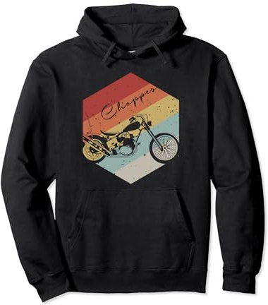 Vintage Motorcycle & Chopper Enthusiast Design Pullover Hoodie