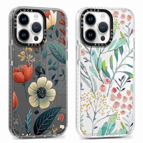Xylota 2 Stück Transparent Handyhülle für iPhone 11 Pro 5,8 Hülle,Durchsichtig Case mit Muster Aesthetic Blumen Mädchen Schutzhülle, Weich Silikon Dünn TPU Bumper Stoßfeste Cover für iPhone 11 Pro,07