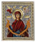 Heiliger Gürtel von Theotokos handgefertigte Ikone auf Leinwand vom Berg Athos (11 x 9 cm)
