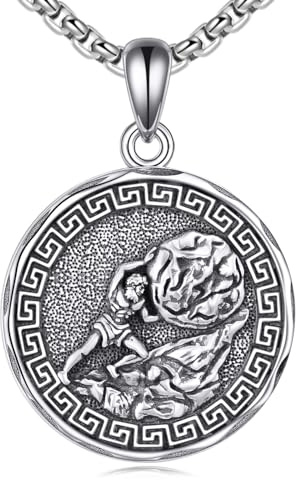 YFN Halskette mit griechischem Gott, Sterlingsilber, religiöser Beschützer, Schmuck, Geschenke für Damen und Herren