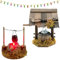 Lets Joy Miniatur Zubehör, Miniatur Picknick Zubehör, Miniatur Lagerfeuer mit LED, Mini Puppenhaus Zubehör, Miniatur Brunnen mit Beweglichen Eimer, Weihnachten Dekorative Ornamente, Puppenhaus Set