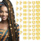 Tyqour 50 Stück Haarschmuck Gold Dreadlocks Schmuck, Metall Hair Accessories, Gold Haarschmuck für Zöpfe, Ringe Clips Haarringe, Verstellbar Cuffs Haar Dreadlock Zubehör für Damen Mädchen