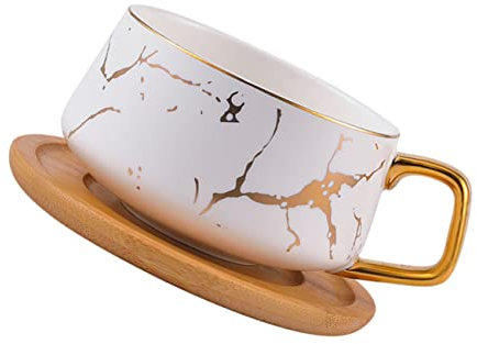 CIYODO 1set Tazze Sottobicchiere Mug Per Latte e Tè Design Accessorio Per Colazione Opaco