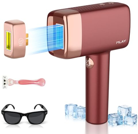 MLAY IPL Gerät Haarentfernung mit Eis-Kühlsystem für Schmerzlose Haarentfernung, Max 20J Energie, 5 Energiestufen, Haarentfernung Laser mit Automatikmodus für Körper, Bikini Laser Haarentfernung
