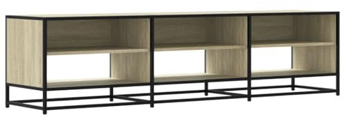 vidaXL TV Schrank, Fernsehtisch mit Stauraum Metallgestell, Fernsehschrank für Wohnzimmer, TV-Regal Lowboard für Fernseher, Sonoma-Eiche Holzwerkstoff