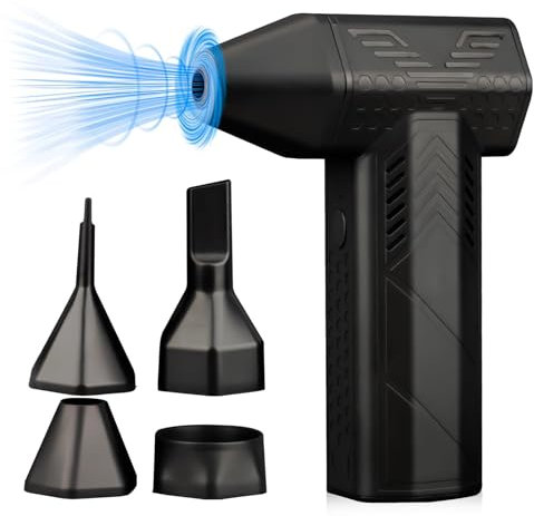 Elektrische Staubgebläse Luftdruckspray, 130000 U/min, Druckluft Compressed Air Duster mit 7500mah Akku, Einstellbar Mini Jet Gebläse für PC, Laptop, Auto, Sofa, Bürogeräte, Haarscherer