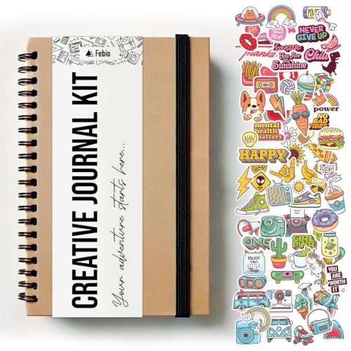 Taccuino Scrapbook Kit A5 + Etichette - kit scrapbooking completo/album fotografico fai da te/regali amica/materiale per scrapbooking/regalo amica compleanno/album portafoto/regalo ragazza