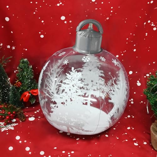 Aufblasbare Weihnachtskugeln aus PVC, 40 cm, mit LED-Licht, beleuchtet, riesige Outdoor-Bälle mit Fernbedienung, Pumpe für Weihnachten, Hof, Garten, Haus, Terrasse, Dekoration