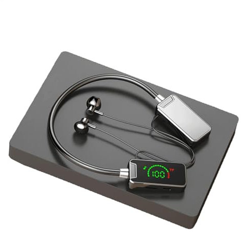 Auriculares de streaming en , tarjeta de sonido inalámbrica, auriculares de transmisión en | Auriculares con tarjeta de sonido de cuello | Auriculares portátiles con pantalla LED, elegantes