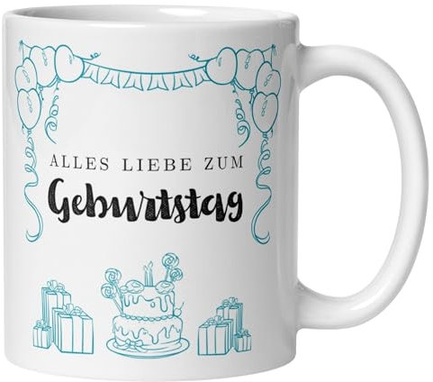 Momentals® Tasse Geburtstag | Herzen & Torte | Alles Liebe zum Geburtstag