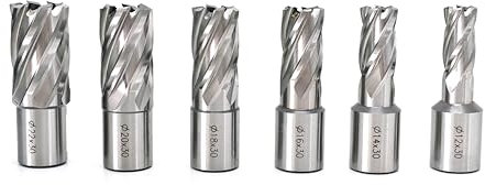 GVHAKG M2al Kernbohrersatz, 12, 14, 16, 18, 20, 22 Kernbohrer und Zentrierbohrer Schnitttiefe 30mm（7 teilig)