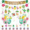 Hawaiian Tropical Party Decorations Hanging Swirl Summer Decoration Hawaiian Bunting Banners Balloons Summer Holiday Beach Themed Party Decorations for Aloha Garden Beach Summer Tropical Decor