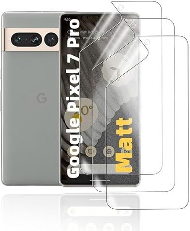 HonJenSeoa Matt Hydrogel Folie für Google Pixel 7 Pro, 3 Stück Entspiegelte Displayschutzfolie TPU Schutzfolie, Stoß-Kratzfest TPU, Anti-Fingerabdruck