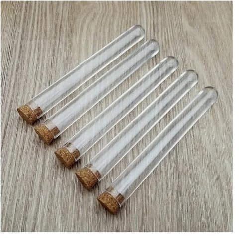 100 stücke 12x100mm Klar Kunststoff Reagenzglas Mit Kork Badesalz