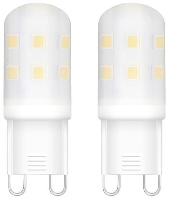 FYHART G9 LED-Glühbirnen, 2W G9 Bi-Pin Basis LED-Glühbirnen 230LM AC 220V-240V, nicht dimmbar, Energiesparglühbirne Äquivalent zu 20W Halogenglühbirne [Energieklasse E] (Warm Weiß, 2 Packung)