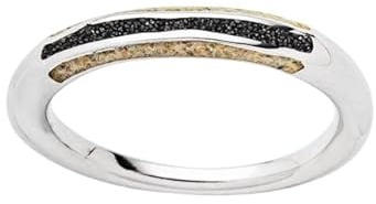 DUR-Schmuck Ring „Wellenspiel“ mit Strandsand & Lavasand – rhodiniertes 925er Silber – handgefertigt – maritimer Schmuck, Gr. 52, R5987.52