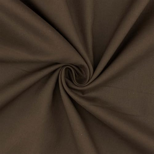 Baumwollstoff Ben, Meterware, Fahnentuch, Cretonne, uni dunkelbraun (Länge am Stück: ab 100cm / Breite: 144cm)