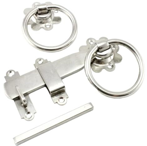 Stainless Steel Ring Gate Latch Set, 150mm, Grade 316, Double-Sided Handle, Door Garden Catch Quality Metal
