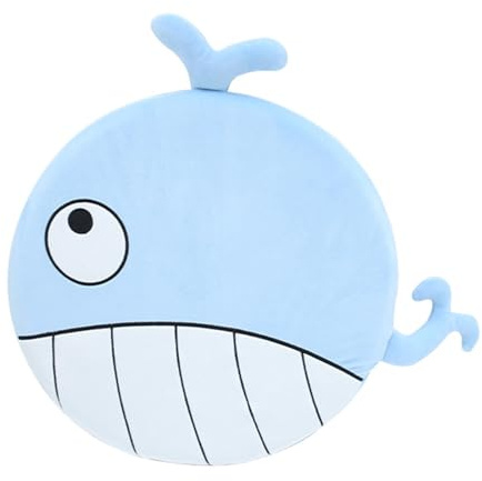 Ueiwffzo Rund Sitzkissen Kinder, Memory Schaum Stuhlkissen 40cm Cartoon Meerestiere Abnehmbar Stuhl Sitzpolster, Weiche Sitzauflage Bodenkissen für Schule Kinderzimmer (Wal)