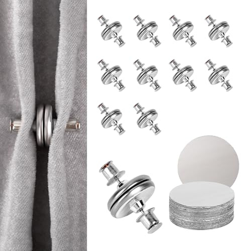 Goktvai 20uds Imanes para Cortinas de Baño, Clips Laterales Cortina Ducha Duraderos y Primera Calidad con 20 Placas Magnéticas Autoadhesivas Ideales para Dormitorio Baño y Oficina