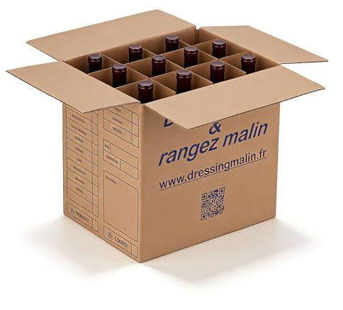 Lot de 5 cartons bouteilles avec croisillons, soit 60 bouteilles protégées