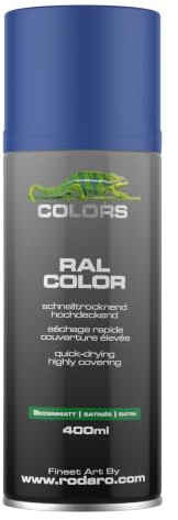COLORS Sprühlack - 400ml Spraydose - Sprühfarbe für alle Oberflächen, Innen und Aussenbereich, Tolle Deckkraft | RAL5002 - Ultramarinblau Seidenmatt