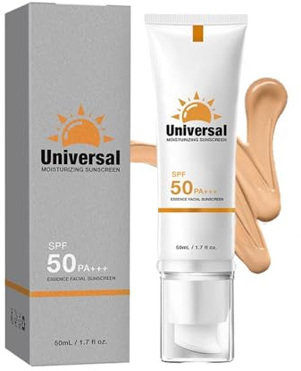 Crème solaire teintée, SPF 50, écran solaire teinté au collagène et | Texture légère, imperméable et fiable, pour tous les types de peau, protection longue durée, haute protection PA+++