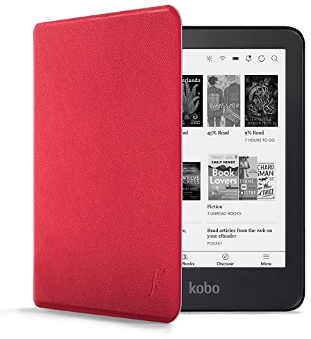 Forefront Cases Custodia per Kobo Aura Edition 2 (2a Generazione 2016) - Custodia Protettiva Magnetica - Smart Auto Sveglia Sonno Funzione - Sottile, Leggero Cover - Rosso