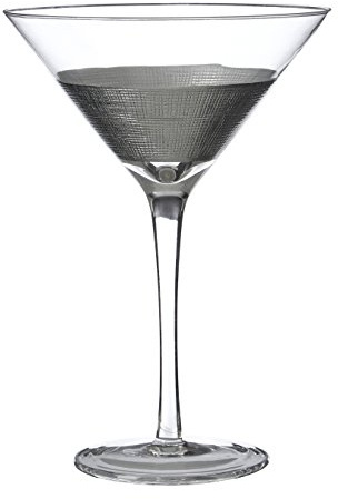 Premier Housewares Apollo Cocktail Glasses, Silver, 14 x 14 x 20 cm, Set of 2