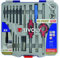 Tivoly 11900870016 MTF23 Koffer 23-teilig 6 Gewindebohrer DIN 352 Gun + 6 Schneideisen 4 Zubehörteile M3 bis M10 + 6 Metallbohrer HSS Kobalt