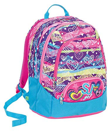 Schoolpack Seven SJ Girl Zaino Maxi tondo viola con astuccio quick case attrezzato