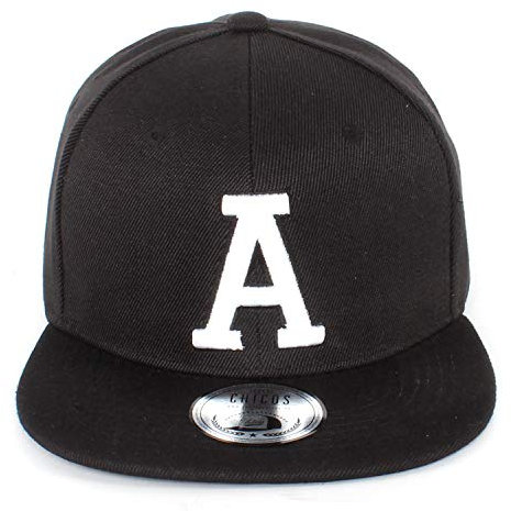 JOHNNY CHICOS Letter Cap Buchstaben A B C D E F G H I J K L M N O P Q R S T U V W X Y Z Cap in Einheitsgröße Unisex Verstellbare Größe Herren Damen Jugendliche