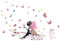 Kibi Wandaufkleber Wandtattoo Wandsticker, Schmetterlings Fee Aufkleber Schlafzimmer Wohnzimmer Wände Mädchen Schmetterling Blumen-Fee Aufkleber